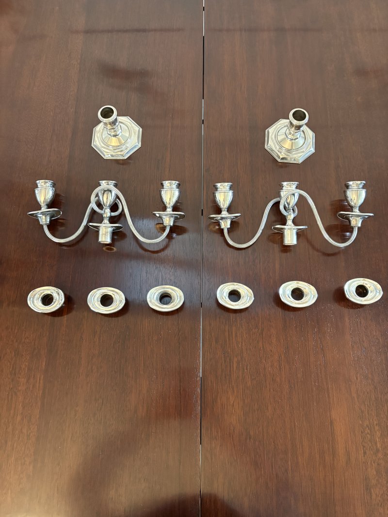 Pair of Antique Edwardian Quality Silver Plated Candelabras - Image 6